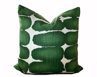 One Dark green shibori dot pillow cover, Dark Green Dot Pillow, decorative throw pillow,  Pine Forest Green pillow, accent pillow