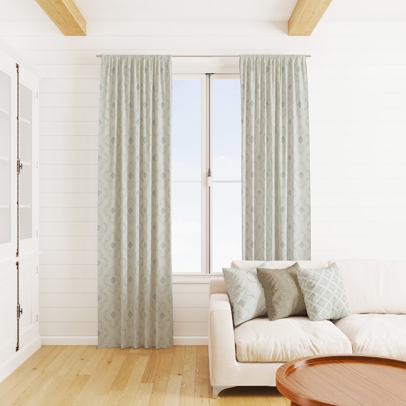 Magnolia Home Beige Curtains Beige Geometric Curtain Panels Etsy