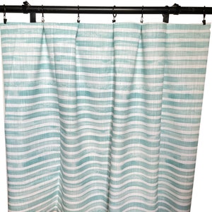 Light Blue Curtains, Aqua Blue Stripe Curtains, 2 Curtain Panels, turquoise blue Stiped Curtain