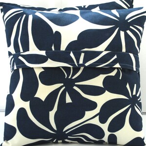 Two Premier prints navy floral pillow covers, cushion, 18x18, decorative throw pillow, decorative pillow, home decor image 2