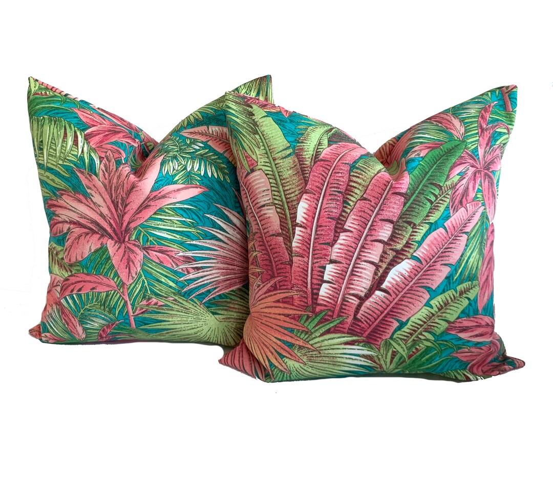 Two Tommy Bahama Outdoor Pillow Covers, Cushion, Decorative Throw
