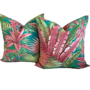 Two Tommy Bahama outdoor pillow covers, cushion, decorative throw pillow, Tropical pillow, accent pillow, Floral pillow, Hawaiian Pillow