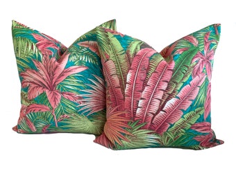 Dos fundas de almohada al aire libre Tommy Bahama, cojín, almohada decorativa, almohada tropical, almohada de acento, almohada floral, almohada hawaiana
