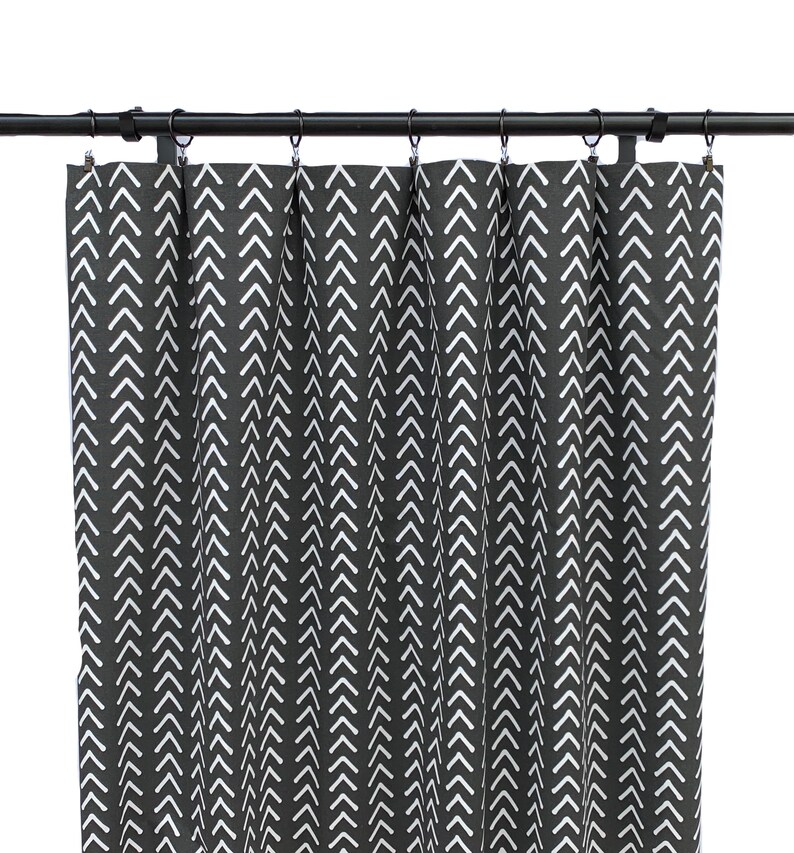 Black and White Curtains Bohemian Arrow Curtain 2 Curtain Etsy