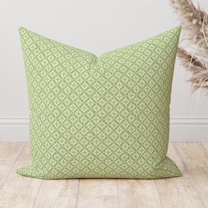 High quality home decor Pillow cover , Light green and beige Geometric Block print Throw Pillows Cushion