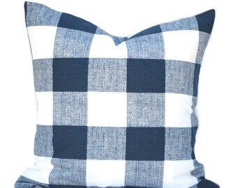 One Plaid pillow cover, cushion, decorative throw pillow, decorative pillow, accent pillow, pillow case, Blue Throw Pillow, Navy Pillow