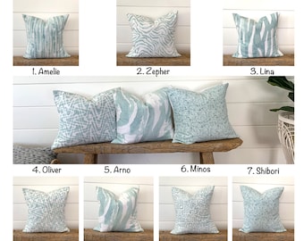 Dusty hotsell blue pillows