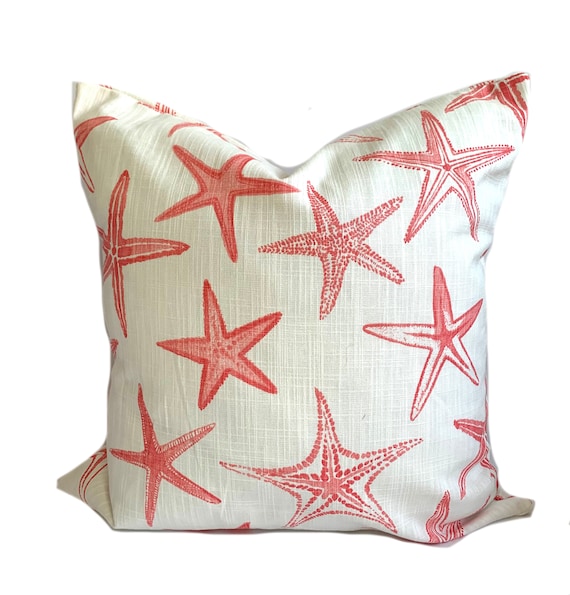One Scott Living Coastal Coral Pillow Cover, Coral Starfish