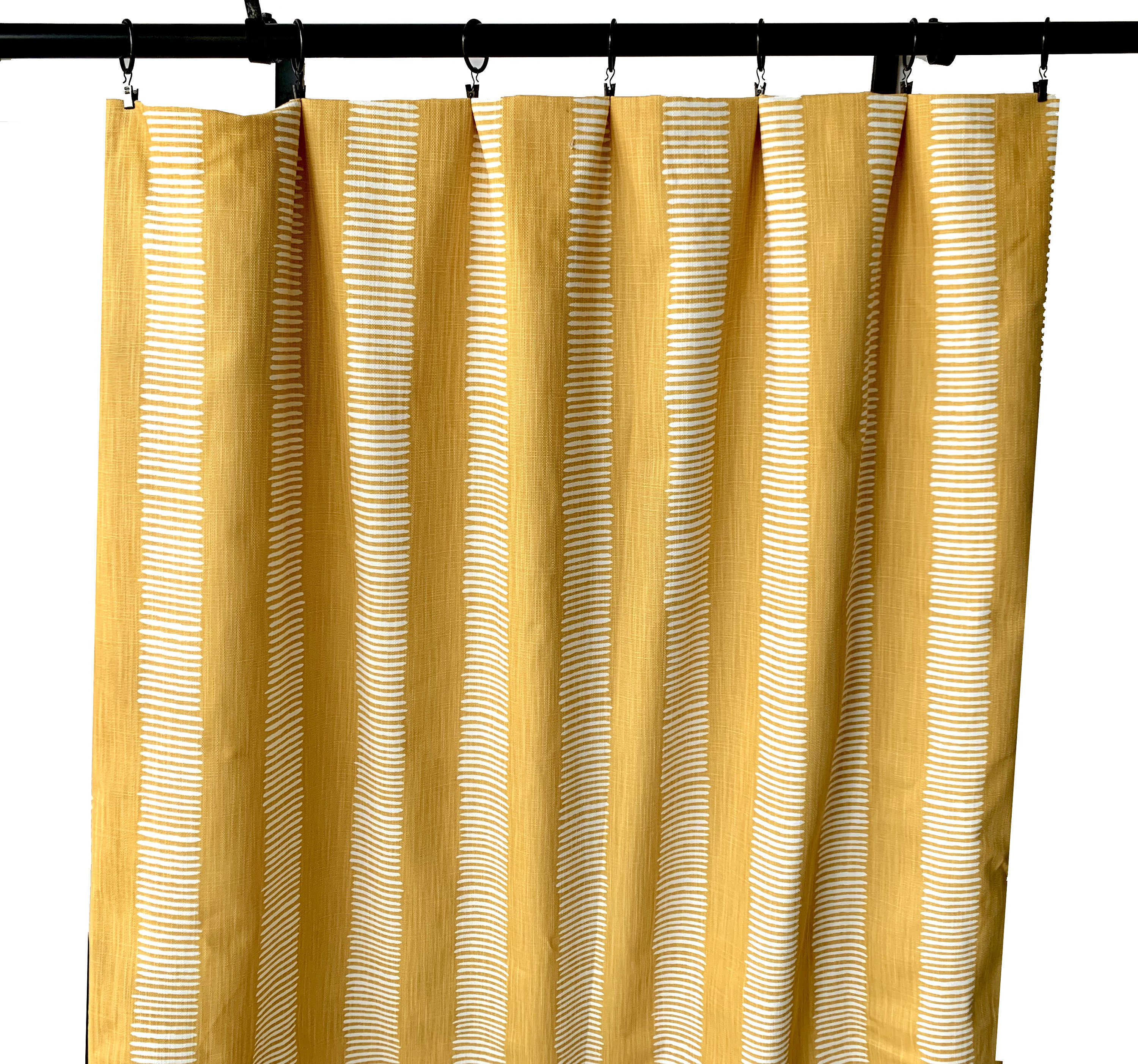 Mustard Yellow Curtains Yellow Checkered Curtain 2 Curtain Etsy
