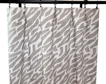 Grey Zebra Curtains,  Grey Curtains,  2 Curtain Panels, Curtains, Home Decor, Grey Animal Print Curtains