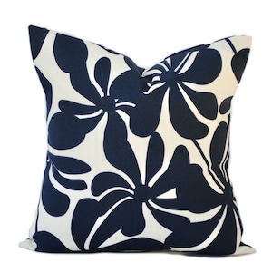 One Indoor/Outdoor pillow cover, cushion, decorative throw pillow, decorative pillow, accent pillow, Floral outdoor pillow, Navy Pillow