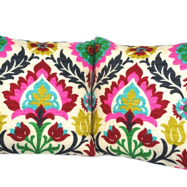 Two Waverly Santa Maria Desert Flower pillow covers, decorative throw pillow, decorative pillow, accent pillow, 18x18 pillow