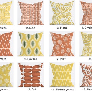 One high quality Outdoor cover, Yellow Pillow Palm Pillow Decorative pillow, Orange Outdoor pillow, Yellow Pineapple Outdoor Pillow