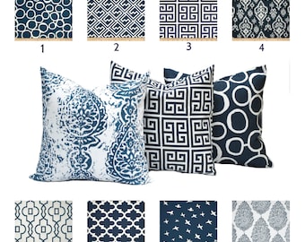 SALE!!! Choose any combinaton navy white pillow covers, cushion, decorative throw pillow, decorative pillow, accent pillow, pillow case