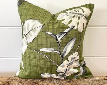 One Magnolia Home pillow cover, Dark Green Medallion Pillow, decorative throw pillow,  Forest Hunters Green pillow, accent pillow