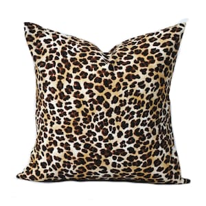 One Animal print pillow covers,  Home decor, decorative pillow, throw pillow, Brown pillow, Tan Pillow, Leopard print  pillow