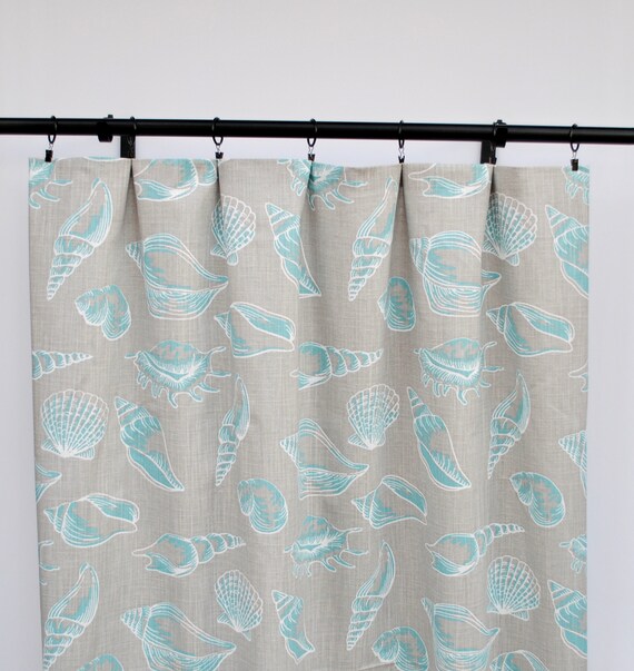 Coastal Curtains Grey Blue Curtain 2 Curtain Panels Etsy