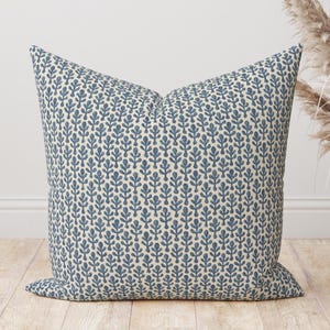 Stonewash blue Pillow covers , Dark blue floral abstract Throw Pillow, Indian block print pillow covers, Accent Pillow, dark blue pillow