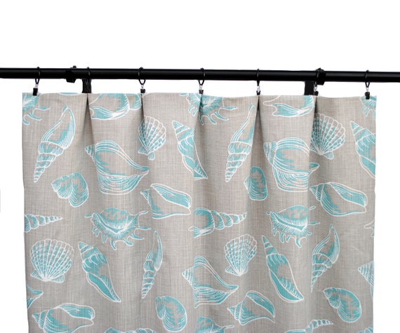Coastal Curtains Grey Blue Curtain 2 Curtain Panels Etsy