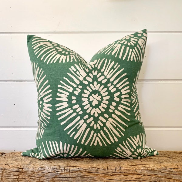 One Scott Living pillow cover, Dark Green Medallion Pillow, decorative throw pillow,  Hunters Green pillow, accent pillow