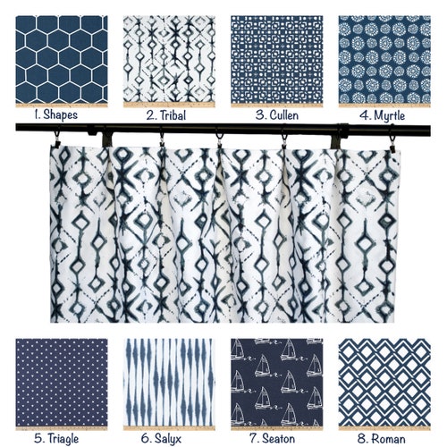 Indigo Curtains Shibori Navy Blue Curtain 2 Curtain | Etsy