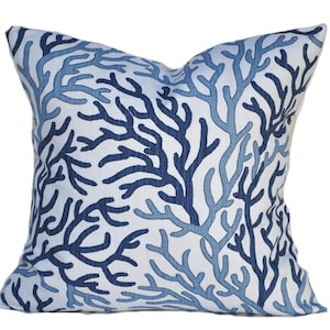 Coastal Coral pillow cover, Starfish cushion, decorative throw pillow,  Navy Blue pillow, accent pillow, Scott Brothers, Beach