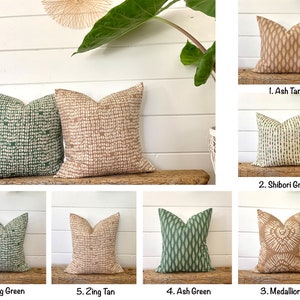 One Scott Living pillow cover, Dark Green Pillow, decorative throw pillow,  Tan Throw pillow, accent pillow