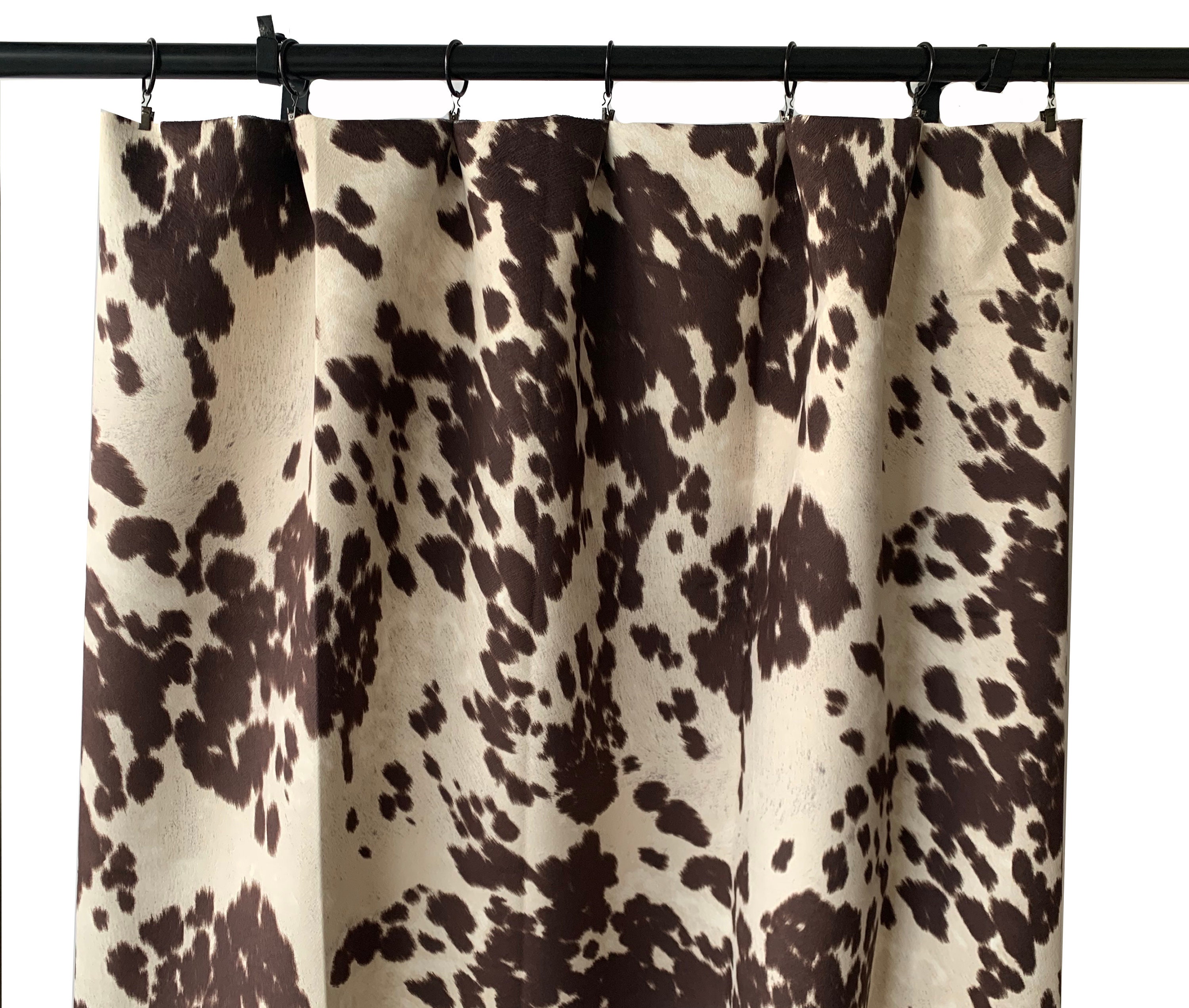Cotton Curtain Window Panel or Photography Backdrop 58" Wide Cow Print 
