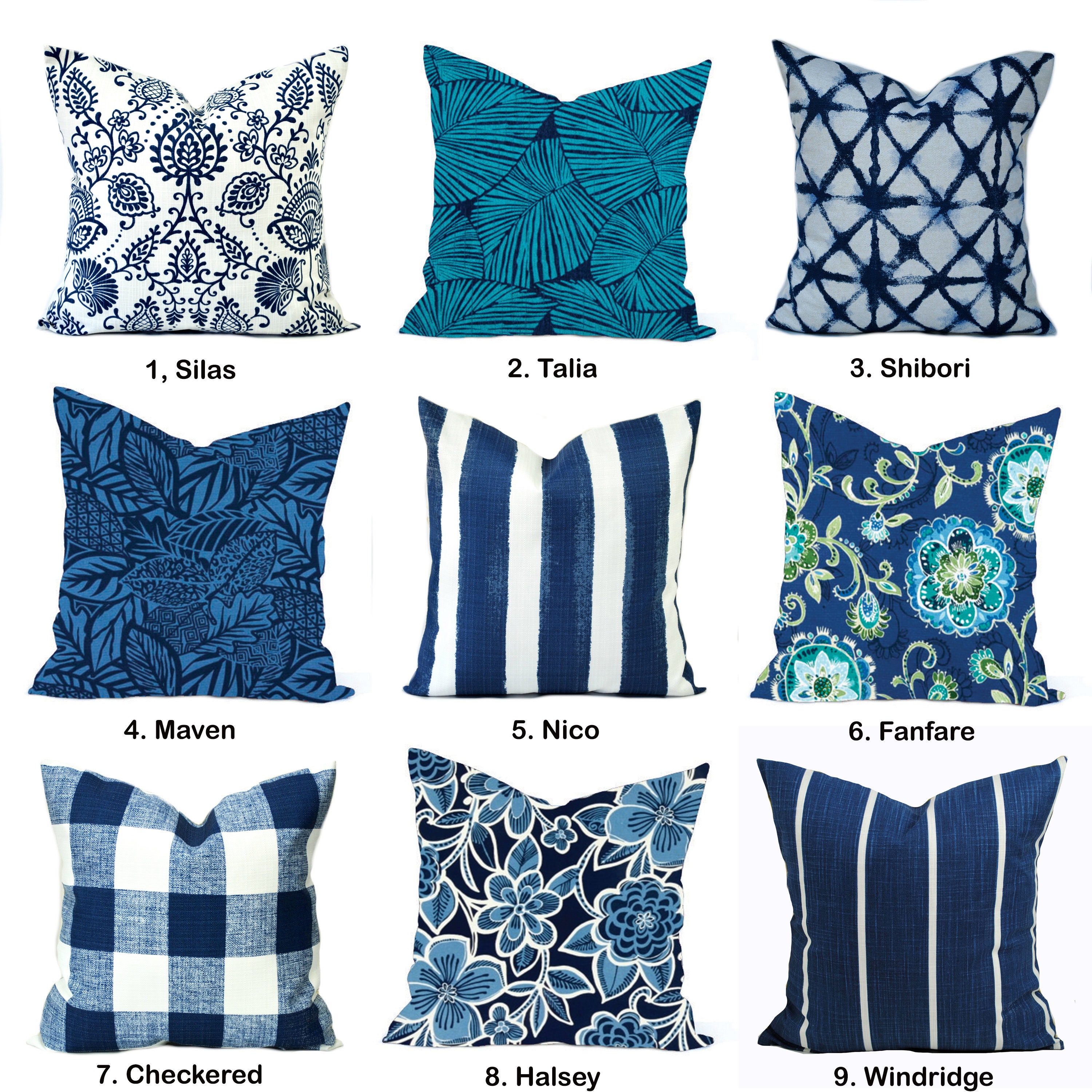 Navy and turquoise outdoor pillows hotsell