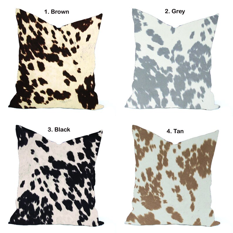 Cow Print Pillow Cover Cow Hide Pillow Decorative Pillow Etsy