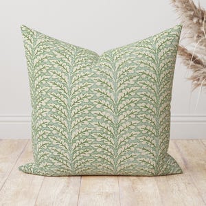 High quality home decor Pillow cover , Light green and Light blue beige leaf Block print Throw Pillows Cushion