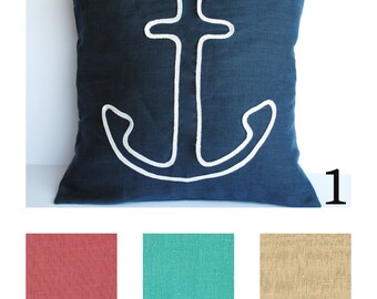 One nautical pillow cover, cushion, decorative throw pillow, decorative pillow, nautical decor, sail cover