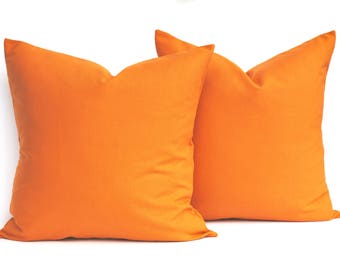 Two indoor/outdoor pillow cover, DIFFERENT SIZES AVAILABLE, decorative throw pillow, Orange pillow, Outdoor pillow