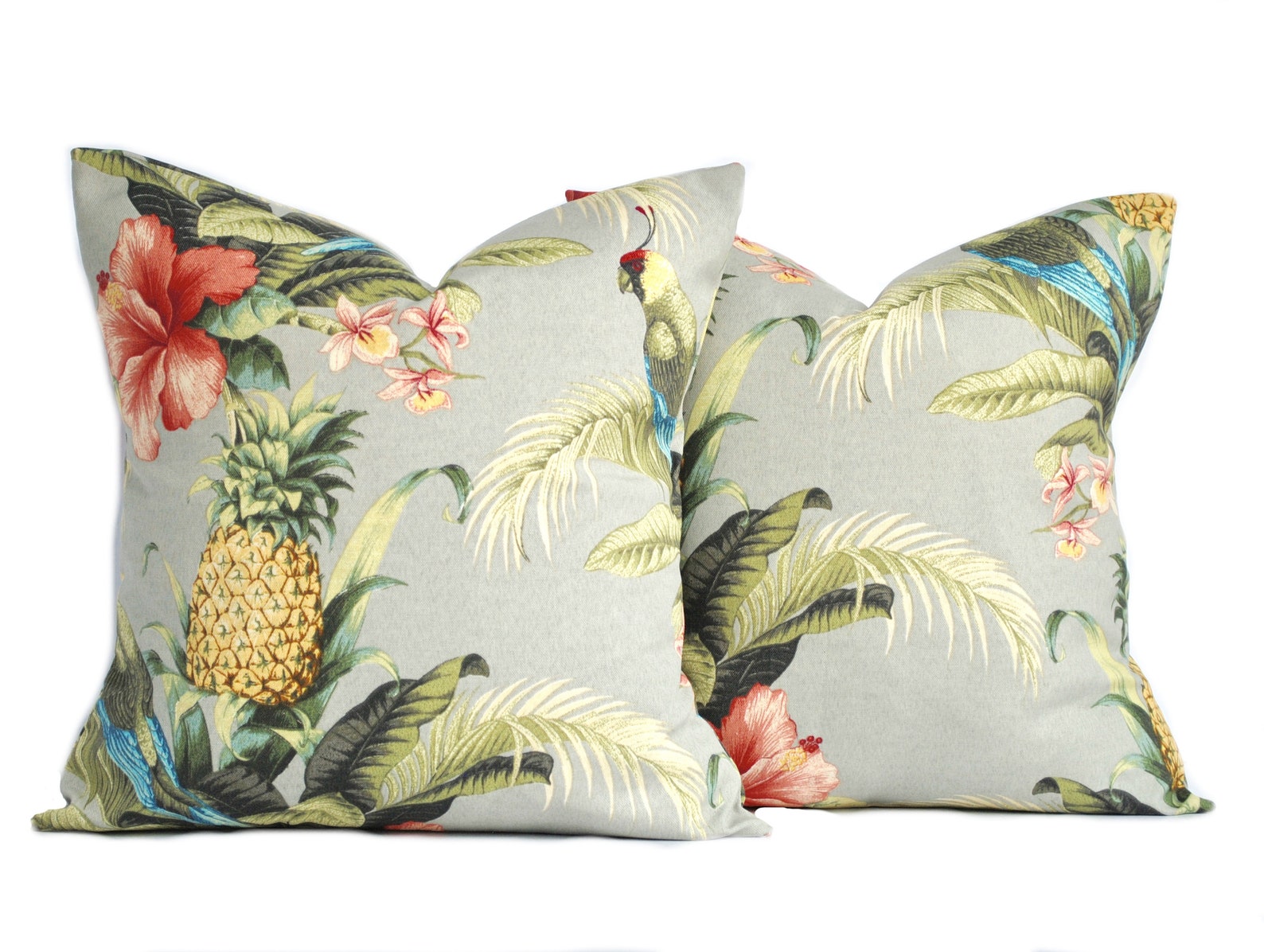 Tropical Outdoor Pillow Cover Blue Pillow Decorative Throw Etsy