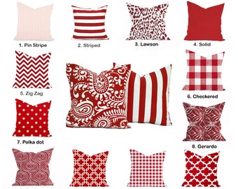 Scegli qualsiasi fodera per cuscino rossa, cuscino, cuscino decorativo, cuscino decorativo, cuscino d'accento, federa, cuscino Paisley