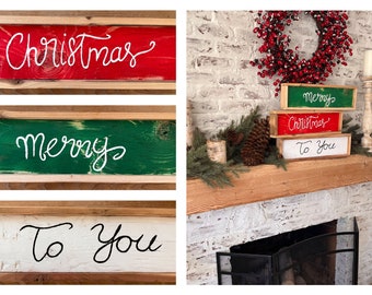 Rustic ' Merry Christmas To All' Christmas home decor, Wood Christmas signs, Rustic Christmas, Christmas Decoration