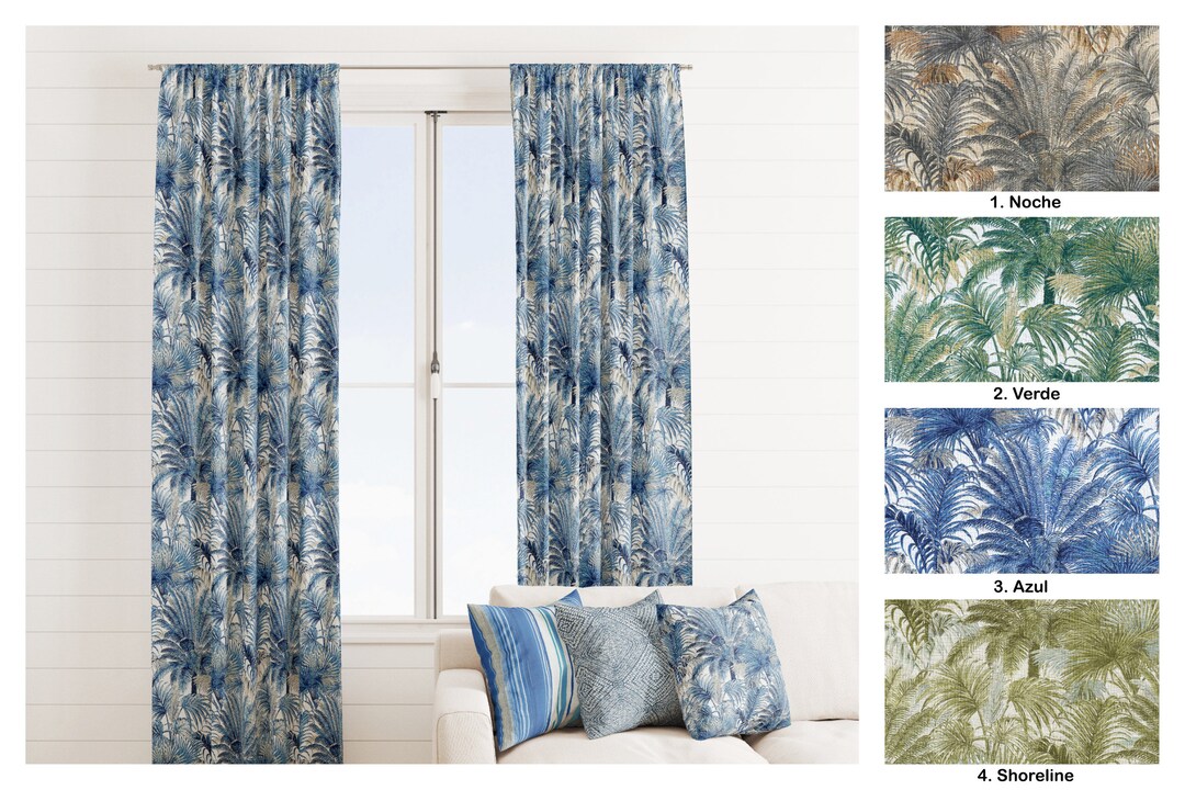 Tommy Bahama Curtain Panels, Tropical Curtains, Palm Curtain Panels