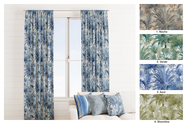 Tommy Bahama Curtain Panels Tropical Curtains Palm Curtain Etsy