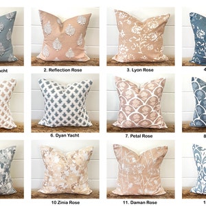 High quality Rose Pink and Yacht Blue pillow covers, cushion, decorative throw pillow, Pink Blue floral Leaf pillow cover