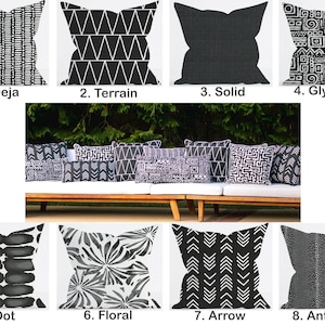 Black Outdoor Pillow Cover, Black Pillow, decorative throw pillow, Black Outdoor pillow,  Boho Throw Pillow