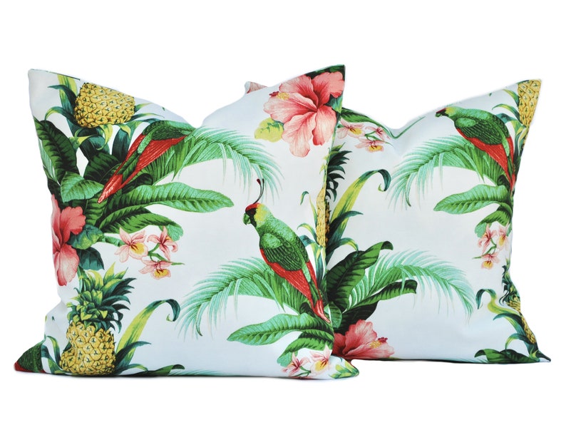 Tropical Outdoor Pillow Cover Blue Pillow Decorative Throw Etsy