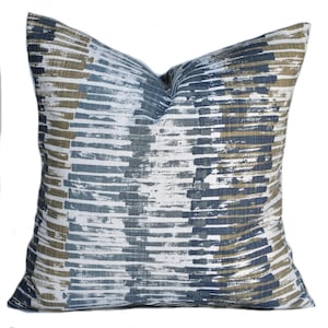 One Striped pillow cover, cushion, decorative throw pillow, Grey Slate Tan Ecru pillow, accent pillow, Beach decor