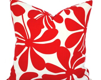 One Premier Prints Indoor/Outdoor red floral Pillow Covers, DIFFERENT SIZES AVAILABLE, cushion, decorative pillow, throw pillow
