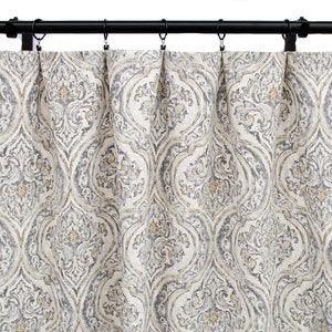 Magnolia Curtains, Floral, Tan Curtain,  2 Curtain Panels, Curtains, Home Decor, Taupe Grey Curtain, Dark grey curtains