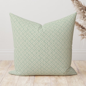 High quality home decor Pillow cover, Light blue beige Geometric Block print Throw Pillows Cushion