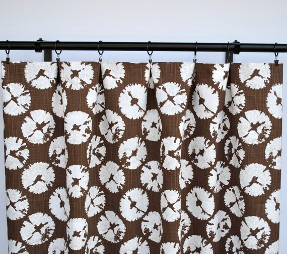 Dark Brown Curtains Brown Curtain 2 Curtain Panels Etsy