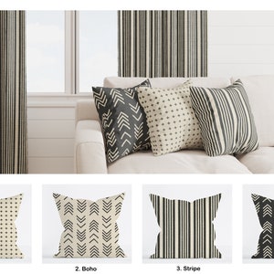 Black and cream linen home pillow cover, Black Arrow Swiss plus Stripe Pillow, Black and beige pillow,  Black boho Throw Pillow