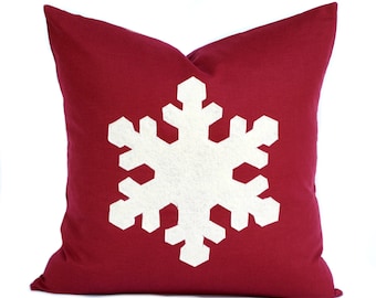 One Snowflake Christmas Pillow cover, holiday pillow, decorative pillow, cushion, Christmas decoration