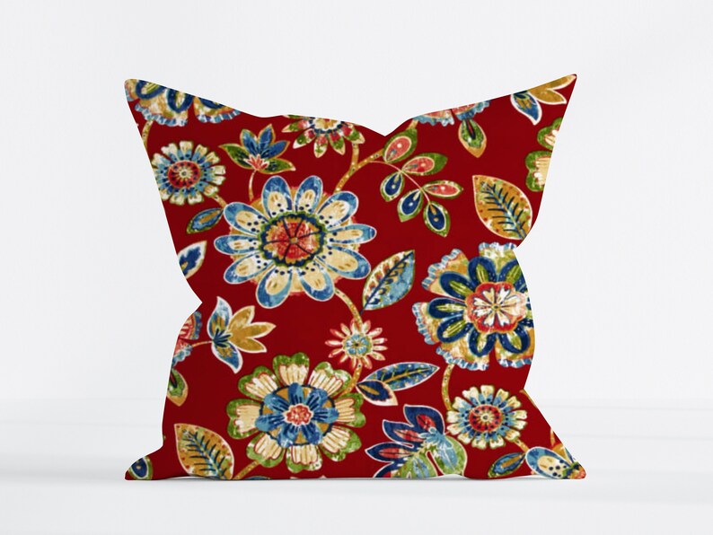 Red Outdoor Pillow Covers Red Stripe Pillow Decorative Etsy