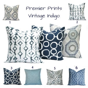 Indigo Blue Navy Gray White Pillow, Throw Pillow, Pillow, Home decor, Decorative Pillow, Accent Pillow, Navy pillow, Home decor